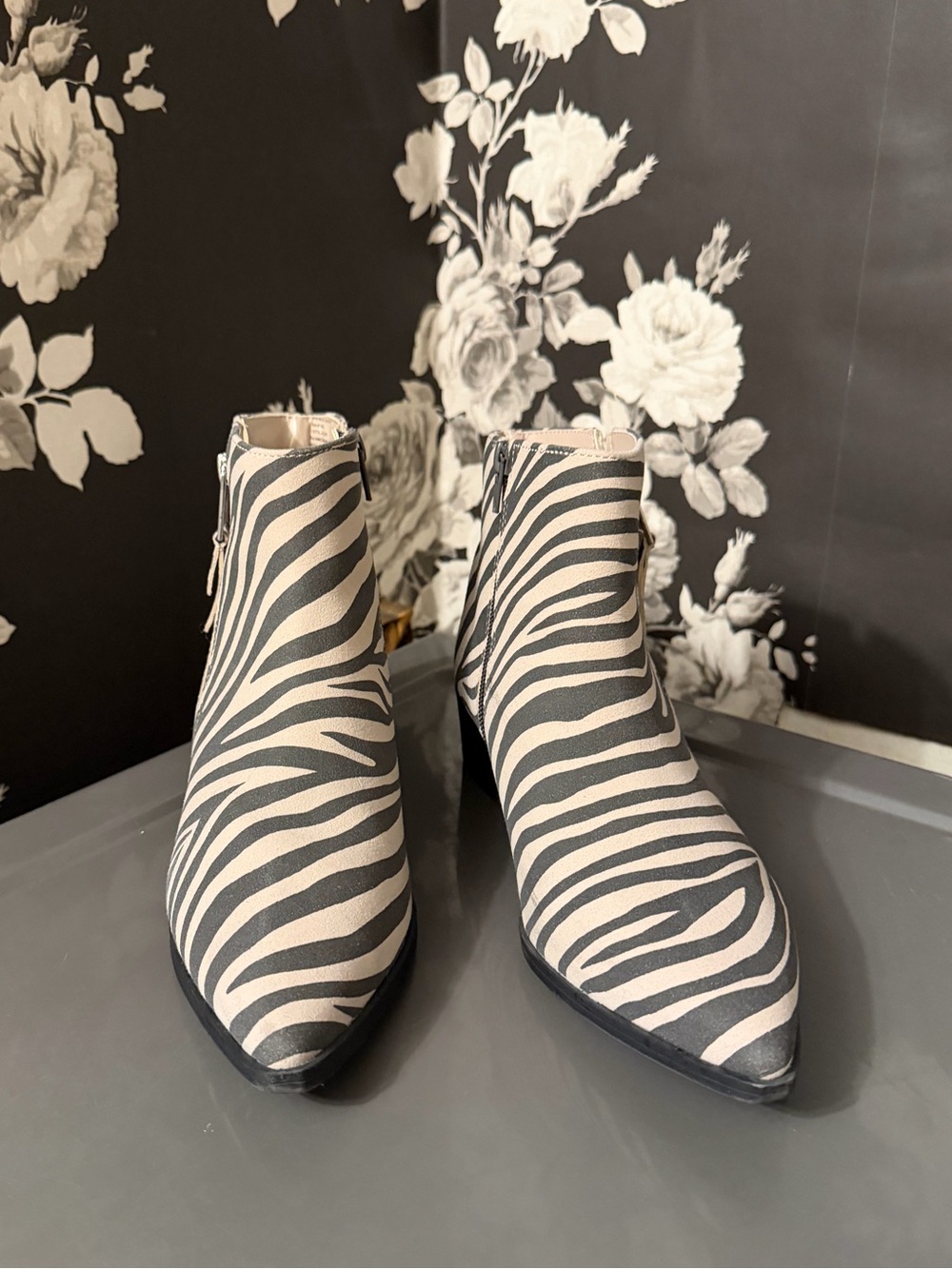 Zebra Print Ankle Boots